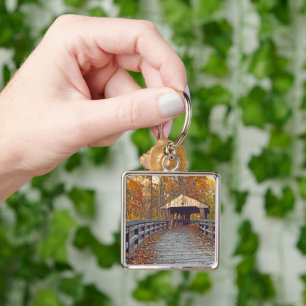 "COVERED BRIDGE WILDWOOD METRO PARK, TOLEDO,OHIO" KEYCHAIN