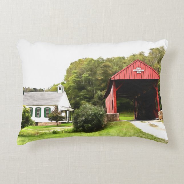 Covered Bridges Decorative Pillow (Front)