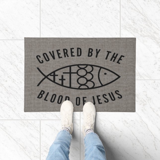Covered By The Blood Of Jesus Doormat (Indoor)