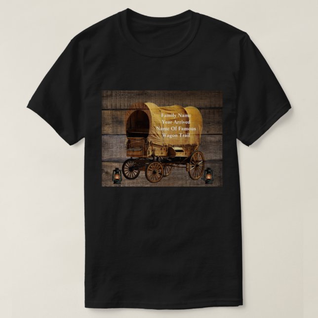 Covered Wagon Coal oil Lamps Western  T-Shirt (Design Front)