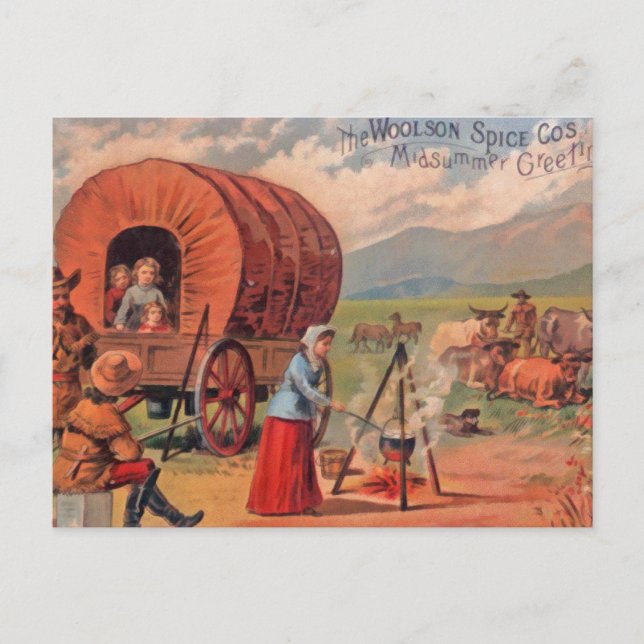Covered Wagon Postcard (Front)
