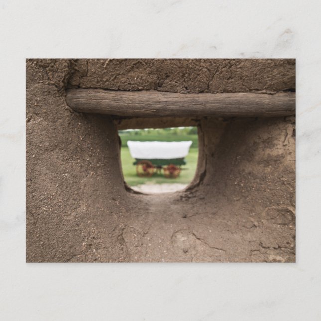 Covered Wagon View From Bent's Old Fort Postcard (Front)