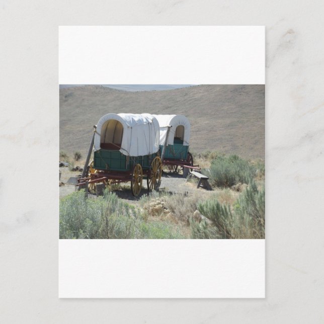 Covered Wagons Postcard (Front)