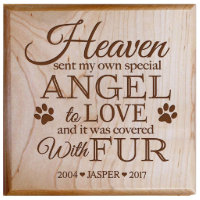 Covered with Fur Small Maple Wood Pet Urn