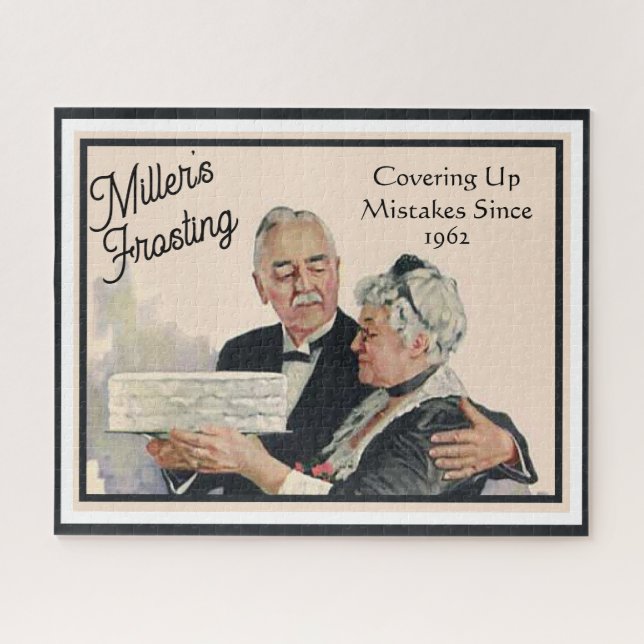 Covering Mistakes with Frosting Cake Personalized Jigsaw Puzzle (Horizontal)