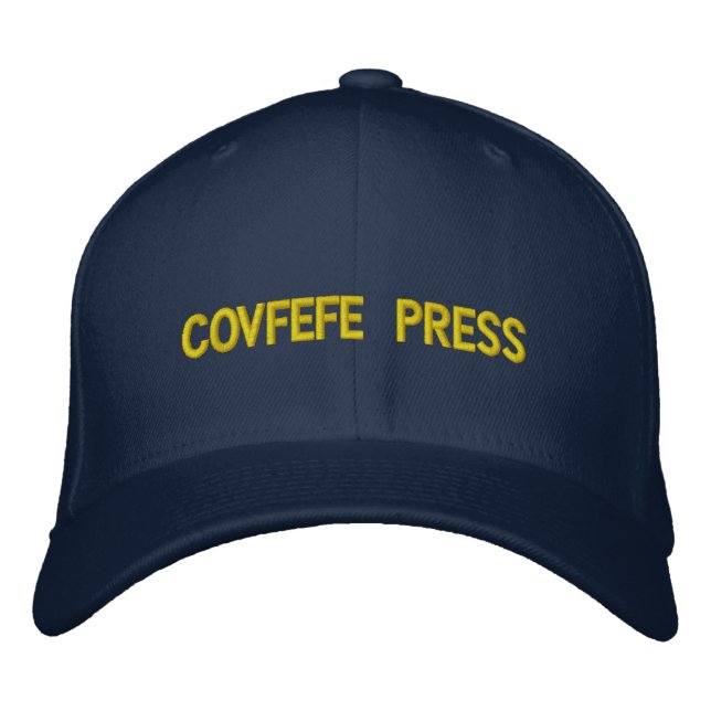 Covfefe Press: Flexfit Wool Cap Embroidered (Navy) (Front)