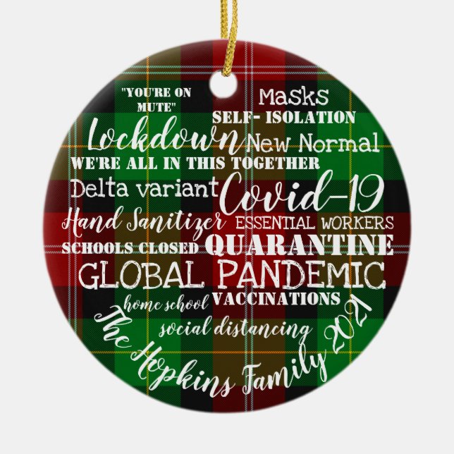 covid19 2021 the year of vaccinations home school  ceramic ornament (Front)