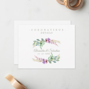 Covid19 Details Sophisticated Lilac Chic Wreath Card
