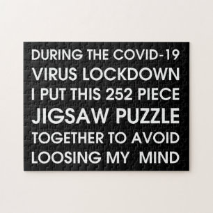 COVID-19 ~ Black and White Typography Jigsaw Puzzle