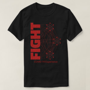COVID-19 Experience, Fight, Virus, Black & Red T-Shirt