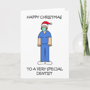 Covid 19 Happy Christmas to Female Dentist Card