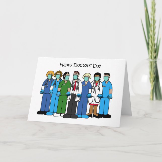 Covid 19 Happy Doctors' Day Holiday Card (Front)