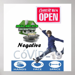 Covid 19 Real Estate Store Open Sign Poster Matte