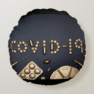 Covid-19 Round Pillow
