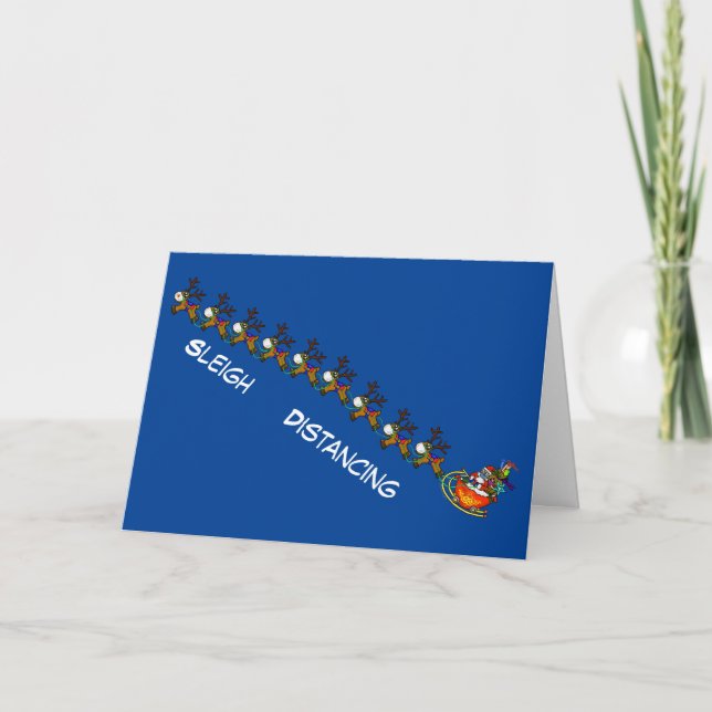 COVID-19 Santa and His Sleigh Christmas Card (Front)