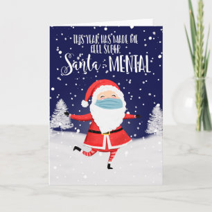 Covid-19 Santa face mask extra sentimental Card