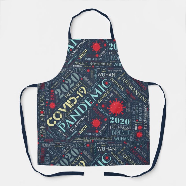 Covid-19 Text Design Color1 ID742 Apron (Front)