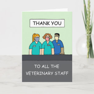 Covid 19 Thank You to Veterinary Staff Card