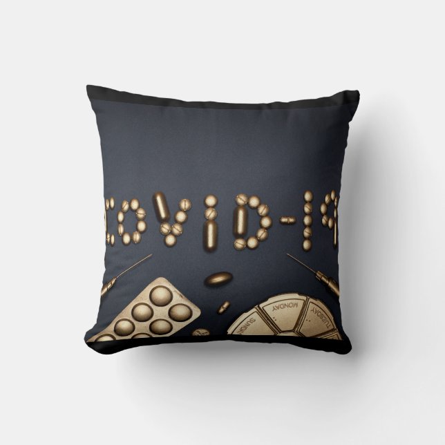 Covid-19 Throw Pillow (Front)