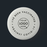 Covid-19 Vaccinated | Business Logo Modern Grey 2 Inch Round Button<br><div class="desc">Simple, stylish custom grey business logo "I've been vaccinated against covid-19" quote art design. The perfect symbol to show that your employees and staff have been vaccinated for Covid-19 and received the coronavirus vaccine. Be proud and show you are pro vaccine with this professional design. #vaccinated #covid19 #vaccination #business #logo...</div>