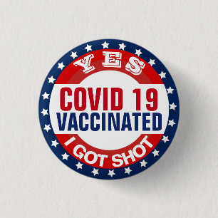 Covid 19 Vaccination 1 Inch Round Button