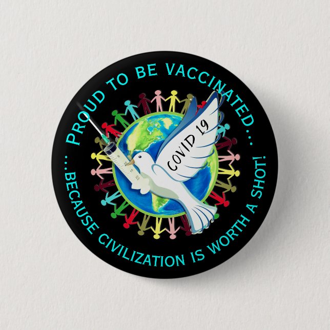 Covid 19 Vaccination Button (Front)