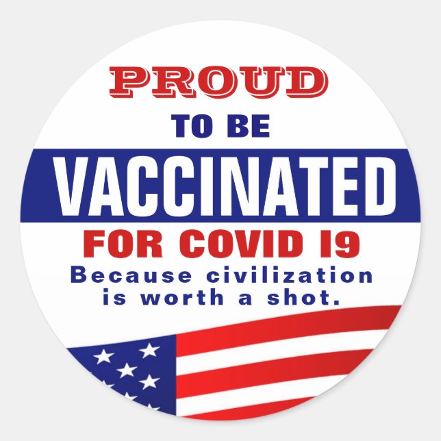 Covid 19 Vaccination Classic Round Sticker (Front)