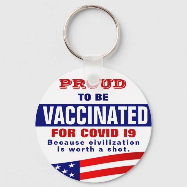 Covid 19 Vaccination Keychain (Front)