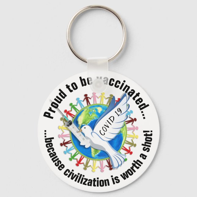 Covid 19 Vaccination Keychain (Front)