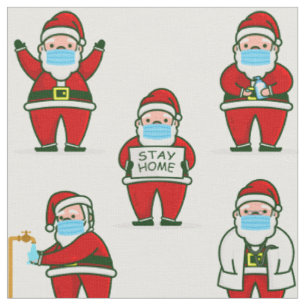 covid christmas face mask doctor santa claus fabric