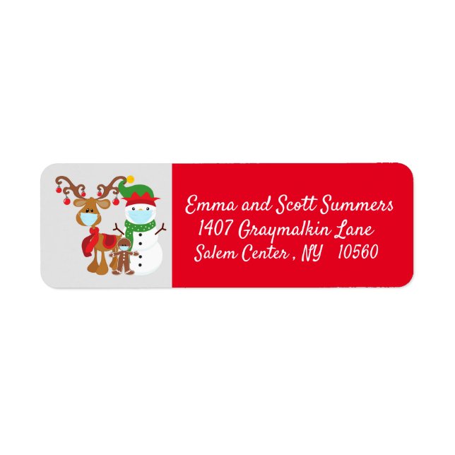 Covid Christmas Reindeer Snowman Face Mask (Front)