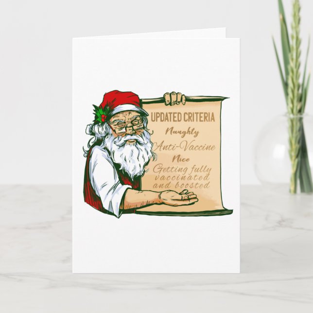 covid christmas santa claus vaccine naughty invitation (Front)