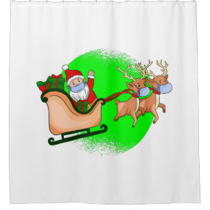 covid face mask santa claus reindeer xmas