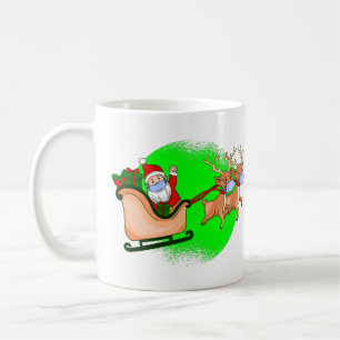 covid face mask santa claus reindeer xmas coffee mug