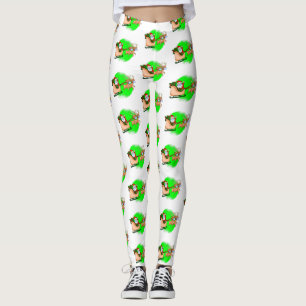 covid face mask santa claus reindeer xmas leggings