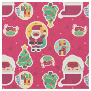 covid face mask santa tree fabric