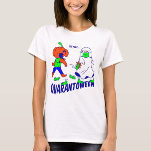 covid halloween ghost quarantine quarantoween T-Shirt