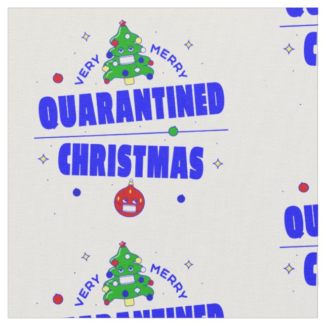 covid merry christmas tree lockdown quarantine fabric (Close Up)
