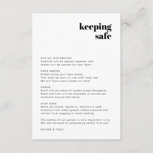 Covid Safety Guidelines   Modern Retro Wedding Enclosure Card