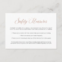 Covid Safety Guidelines | Wedding Rose Gold