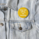 Covid Social Distancing Colour Coded Yellow Pin<br><div class="desc">Customize for your event for guests to wear,  signal by colour and message</div>