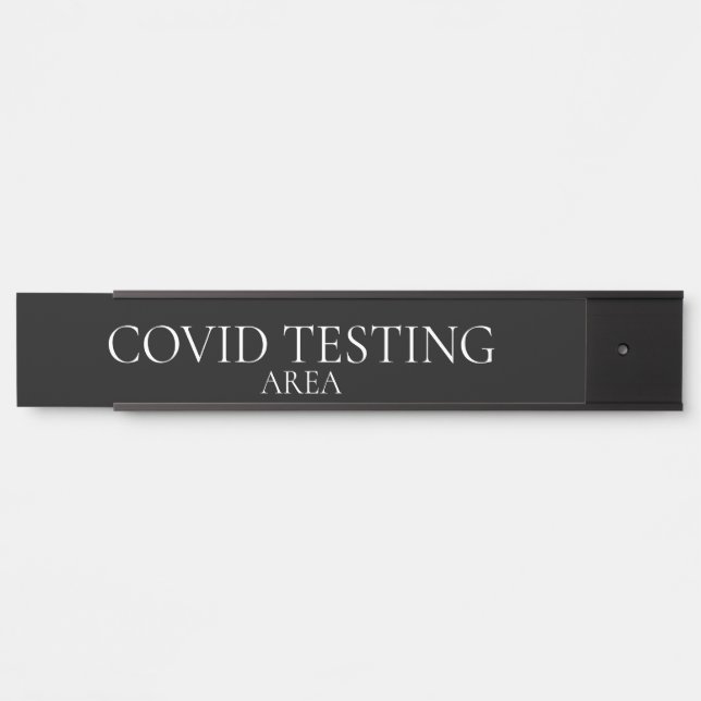 Covid Testing Area In Dark Background Door Sign (Front)