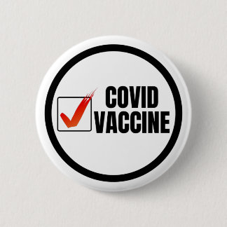 Covid Vaccine Checkmark Pin Button