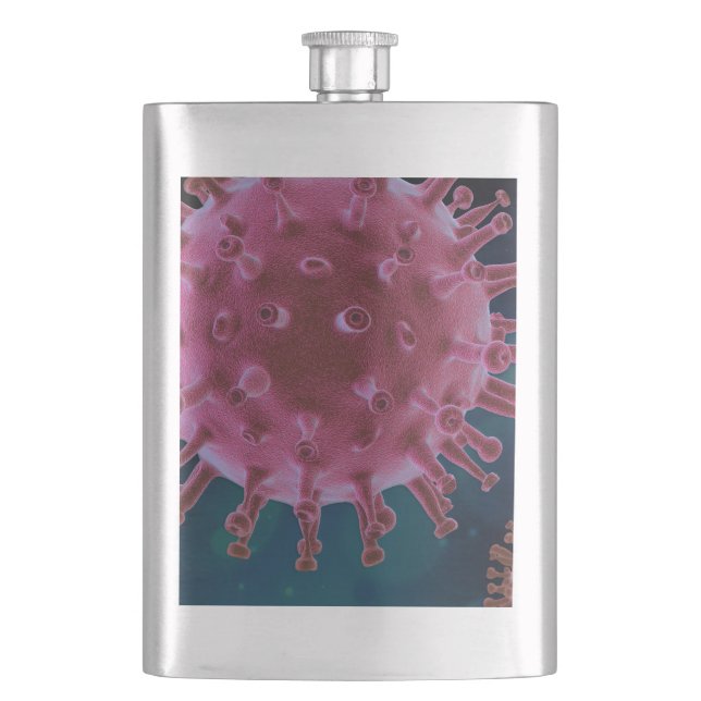 Covid Virus Biology Hip Flask (Front)