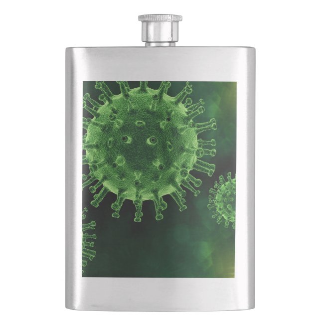 Covid Virus Pathogen Infection Hip Flask (Front)