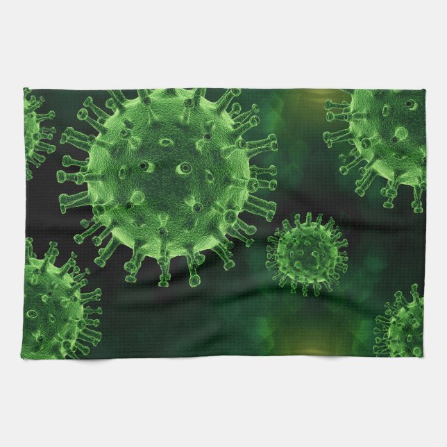 Covid Virus Pathogen Infection Kitchen Towel (Horizontal)