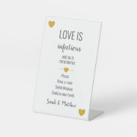 Covid Wedding Precautions Safety Sign white gold