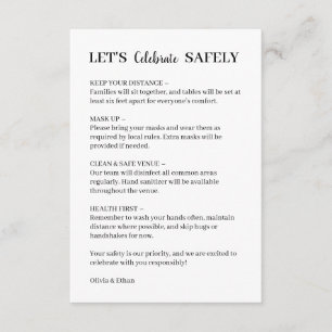 Covid Wedding Safety Clean Simple Card