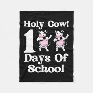 Cow 100 Days Of School 100th Day Smarter Dabbing C Fleece Blanket