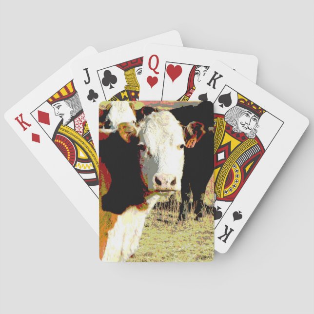 cow 13 playing cards original photo art cows (Back)